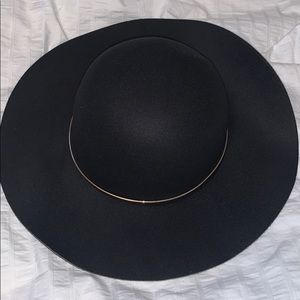 Cute big black hat with gold halo